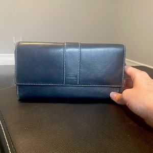 SOLD! Navy Leather Coach Wallet